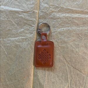 Leather keychain ring